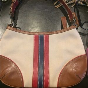 Vintage Coach Nautical Striped Purse